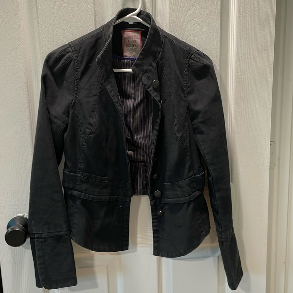 Free People Military Jacket Black 2